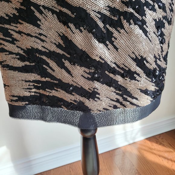 Eliza J, Sequined Shift Dress, Black and Bronze, Size 8 - Picture 7 of 14
